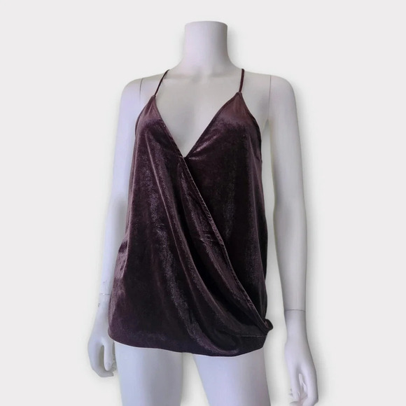 NSR Womens Velvet Cami Size S Racerback Drape Front - Picture 1 of 7
